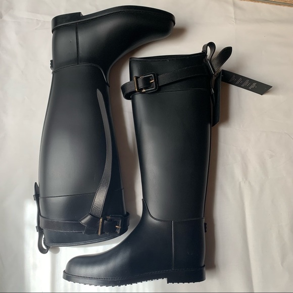 🏇New BURBERRY Rainboot Brain Riding with belt - Picture 3 of 9